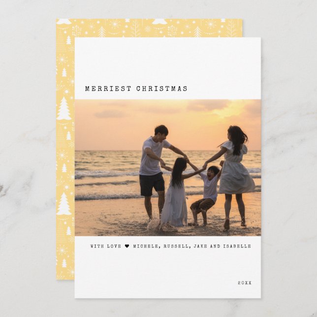 Modern Merriest-julfoto Julkort (Fram/baksida)
