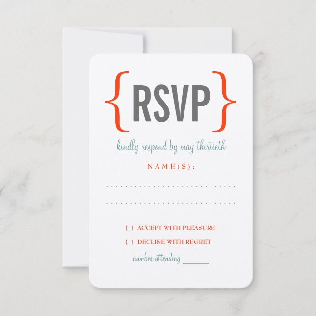 Modern Merriment Bröllop Response OSA Kort (Framsida)