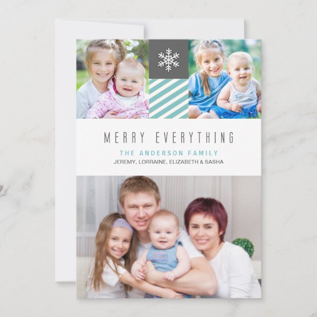 Modern Merry All Helgdag Photo Cards Julkort (Framsida)