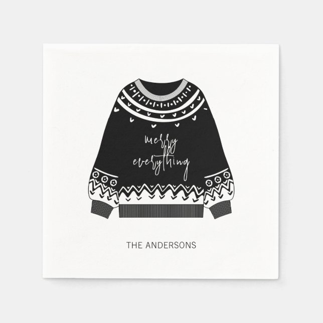 Modern Merry All jul Sweater Helgdag Pappersservett (Framsidan)