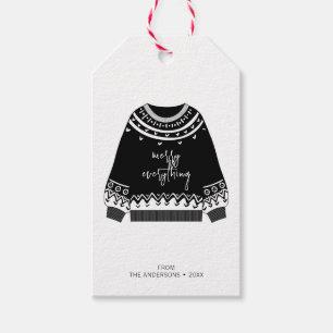 Modern Merry All jul Sweater Helgdag Presentetikett