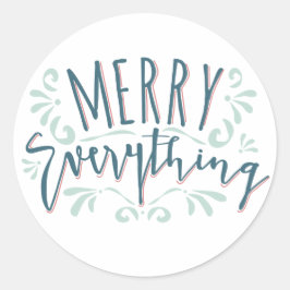 Modern Merry All Push Swirl-etikett Runt Klistermärke