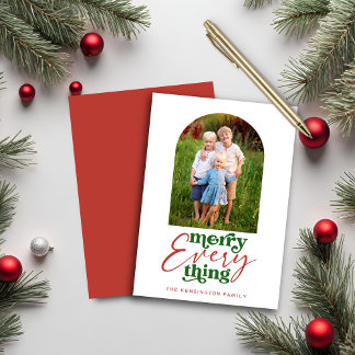 Modern Merry All Retro Red Helgdag Photo