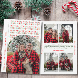 Modern Merry and Bright Arch Photo Christmas Julkort
