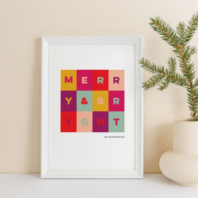 Modern merry and Bright Helgdag Art Print Poster (Skapare uppladdad)