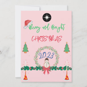 Modern Merry And Bright Julkrans 2023 Julkort