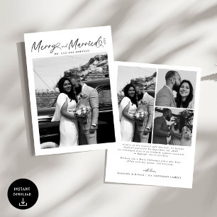 Modern Merry and Married Nygift Julkort