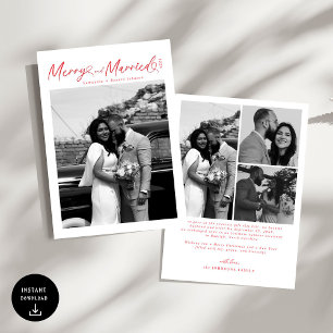 Modern Merry and Married Nygift Julkort