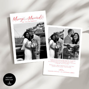 Modern Merry and Married Nygift Julkort
