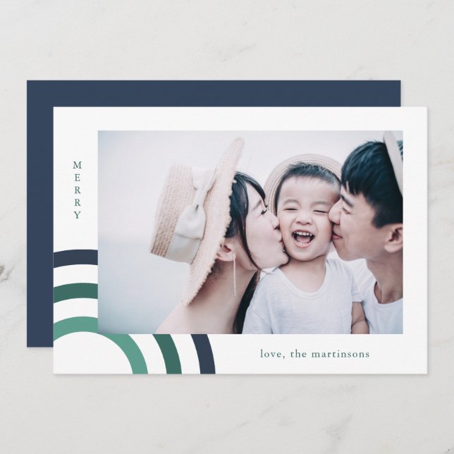 Modern Merry Blue Helgdag Photo (Fram/baksida)