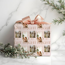 Modern Merry Bright Bold Typography 2 Photo Rosa Presentpapper