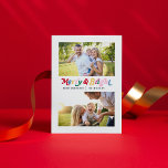 Modern merry & Bright Colorful Retro 2-foto Helg Vykort<br><div class="desc">Vi har alla helgdag i kärlek och hur kan vi fira bättre än med vårt moderna merry & Bright Colorful Retro 2 Photo Helgdag Postcard? Det här oförglömliga vykortet har fin och skarp text i färgfull retrotypografi, skapar en roligt och modern estetik. Med den kan du anpassa dina 2 favoritjulfoton...</div>
