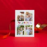 Modern merry & Bright Colorful Retro 4-foto Helg Vykort<br><div class="desc">Vi har alla helgdag i kärlek och hur kan vi fira bättre än med vårt moderna merry & Bright Colorful Retro 4 Photo Helgdag Postcard? Det här oförglömliga vykortet har fin och skarp text i färgfull retrotypografi, skapar en roligt och modern estetik. Med den kan du anpassa dina 4 favoritjulfoton...</div>