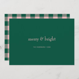 Modern merry & Bright Jul-Grönt och -Rosa Julkort