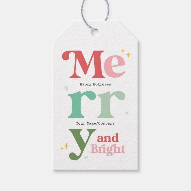 Modern Merry & Bright Jul  Presentetikett (Framsidan)