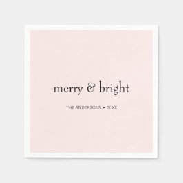 Modern Merry & Bright Jul Rosa Black Helgdag Pappersservett