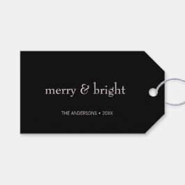 Modern Merry & Bright Jul Rosa Black Helgdag Presentetikett