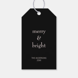 Modern Merry & Bright Jul Rosa Black Helgdag Presentetikett