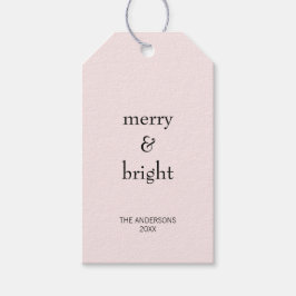 Modern Merry & Bright Jul Rosa Black Helgdag Presentetikett