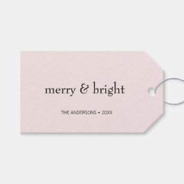 Modern Merry & Bright Jul Rosa Black Helgdag Presentetikett