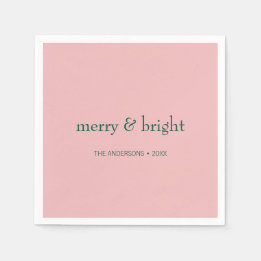 Modern merry & Bright Julens Helgdag Rosa Grönt Pappersservett