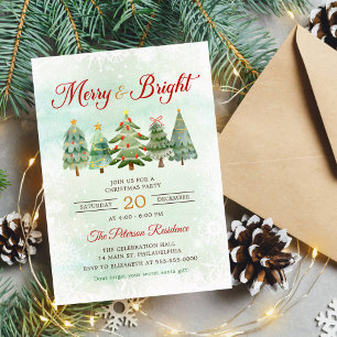 Modern Merry & Bright Julgran Party Inbjudningar