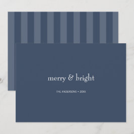 Modern Merry & Bright Navy-julkort - Helgdag Julkort