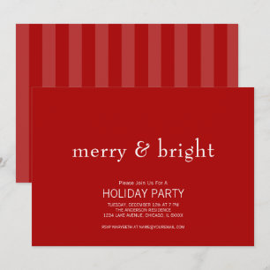 Modern Merry & Bright Red-jul-Helgdag Inbjudningar
