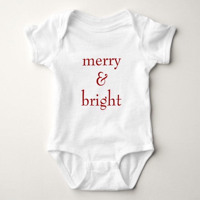 Modern Merry & Bright Red-jul-Helgdag T Shirt (Framsida)