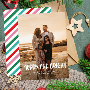Modern merry & Bright Retro Colorful jul Julkort