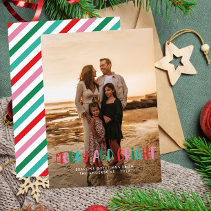 Modern merry & Bright Retro Colorful jul Julkort