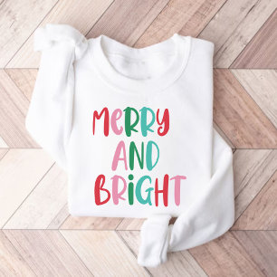 Modern merry & Bright Retro Colorful jul T Shirt