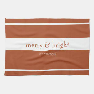 Modern Merry & Bright Terracotta-Helgdag Kökshandduk