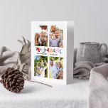 Modern merry & BrightStor 4-foto med färg och ljus Kort<br><div class="desc">Skaffa julstämning med vårt moderna merry & Bright Colorful Retro 4-fotokort! Det här kortet har en roligt mönster av beröm och ljus skriven i färglös retrotypografi, skapar den perfekt för hela julen i älskarna. Anpassa kortets framsida med dina 4 favoritjulfoton och din familj namn, och lägg till ett speciellt meddelande...</div>