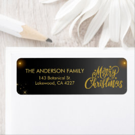 Modern Merry Christmas Address Label Returadress Etikett