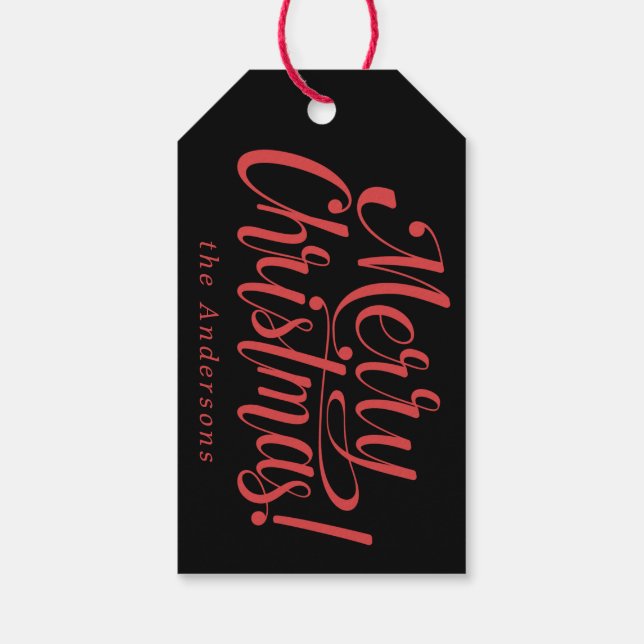 Modern  Merry Christmas Costum Stickers Presentetikett (Baksidan)