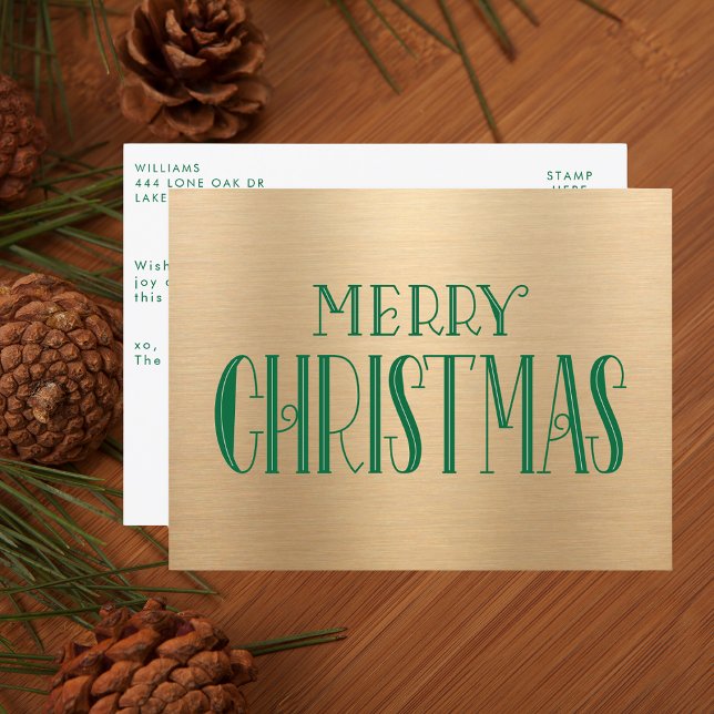 Modern Merry Christmas Elegant Typografi   Helg Vykort (Skapare uppladdad)