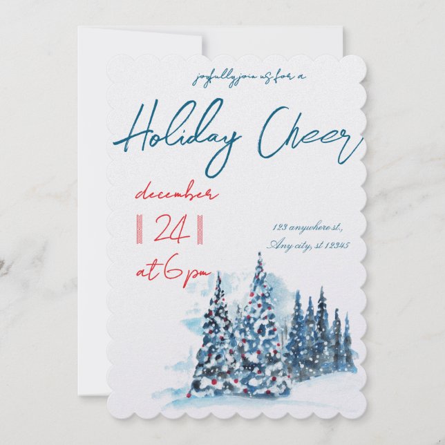 Modern Merry Christmas Party  Inbjudningar (Framsida)