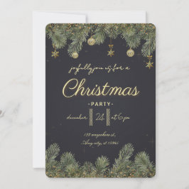 Modern Merry Christmas Party  Inbjudningar