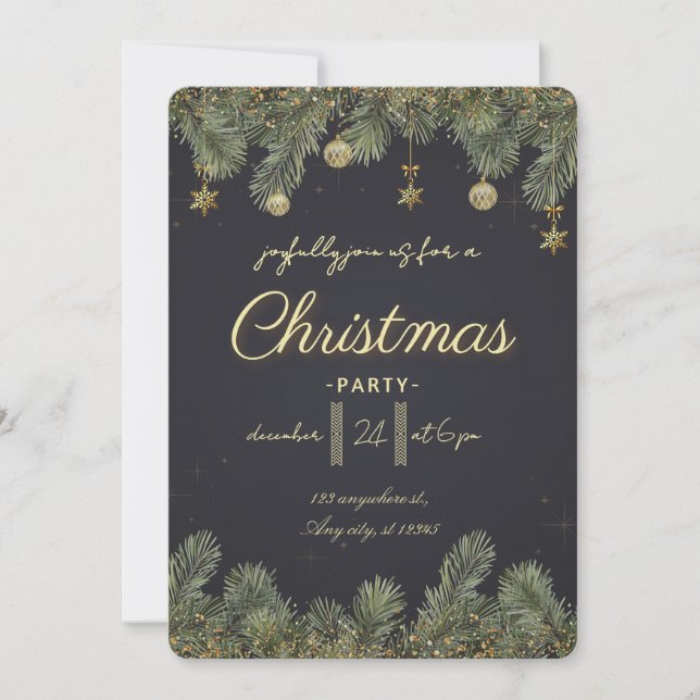 Modern Merry Christmas Party  Inbjudningar (Framsida)