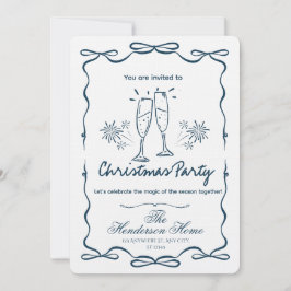 Modern Merry Christmas Party Invitation Inbjudningar