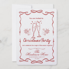 Modern Merry Christmas Party Invitation Inbjudningar