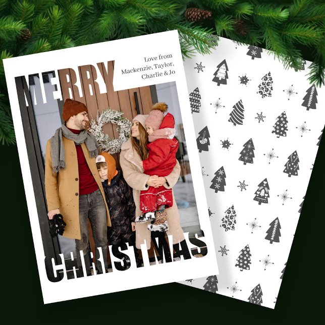 Modern Merry Christmas Photo Personalized Julkort (Modern Merry Christmas Photo Personalized Holiday Card from Ricaso. Add your own photograph & text
)