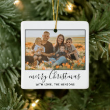 Modern Merry Christmas Script Familjefoto