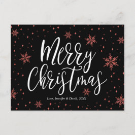 Modern Merry Christmas Typografi Postkort Vykort