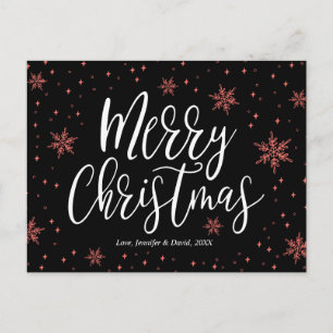 Modern Merry Christmas Typografi Postkort Vykort