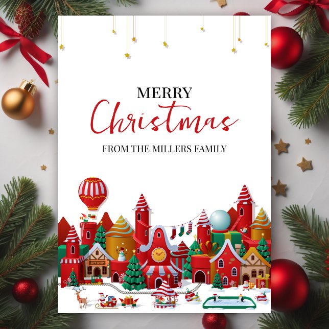 Modern Merry Christmas Vinterland Julkort (Skapare uppladdad)