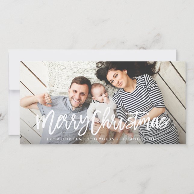Modern Merry Helgdag Photo Card Julkort (Framsida)
