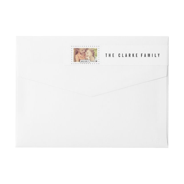 Modern Merry | Helgdag Photo Returadress Etikettband (Baksidan)