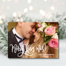 Modern Merry Kiss-Mas Newlyows-julfoto